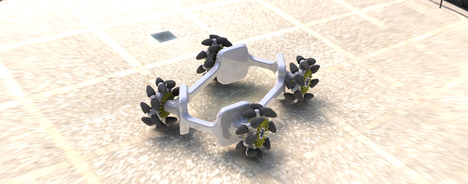 麦克纳姆轮底盘框架3D模型图纸 Solidworks设计